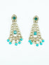 Faint Gold finish Earring Dangler with Turqoise Stones - Griiham