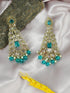 Faint Gold finish Earring Dangler with Turqoise Stones