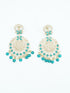 Faint gold finish Earring/jhumka/Dangler with Turqoise Color Stones 11807N - Griiham