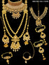 Fancy Dulhan set Gold Polish Bridal jewelry Set combo Meenkari and kundan 11970N - Griiham