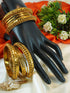 Fancy Mehendi Gold Plated Set of 12 Bangles - Griiham