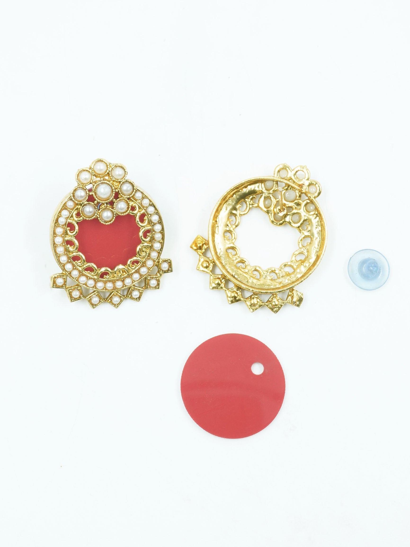 Fancy Pearl Stone Studded Jhumka earrings - Griiham