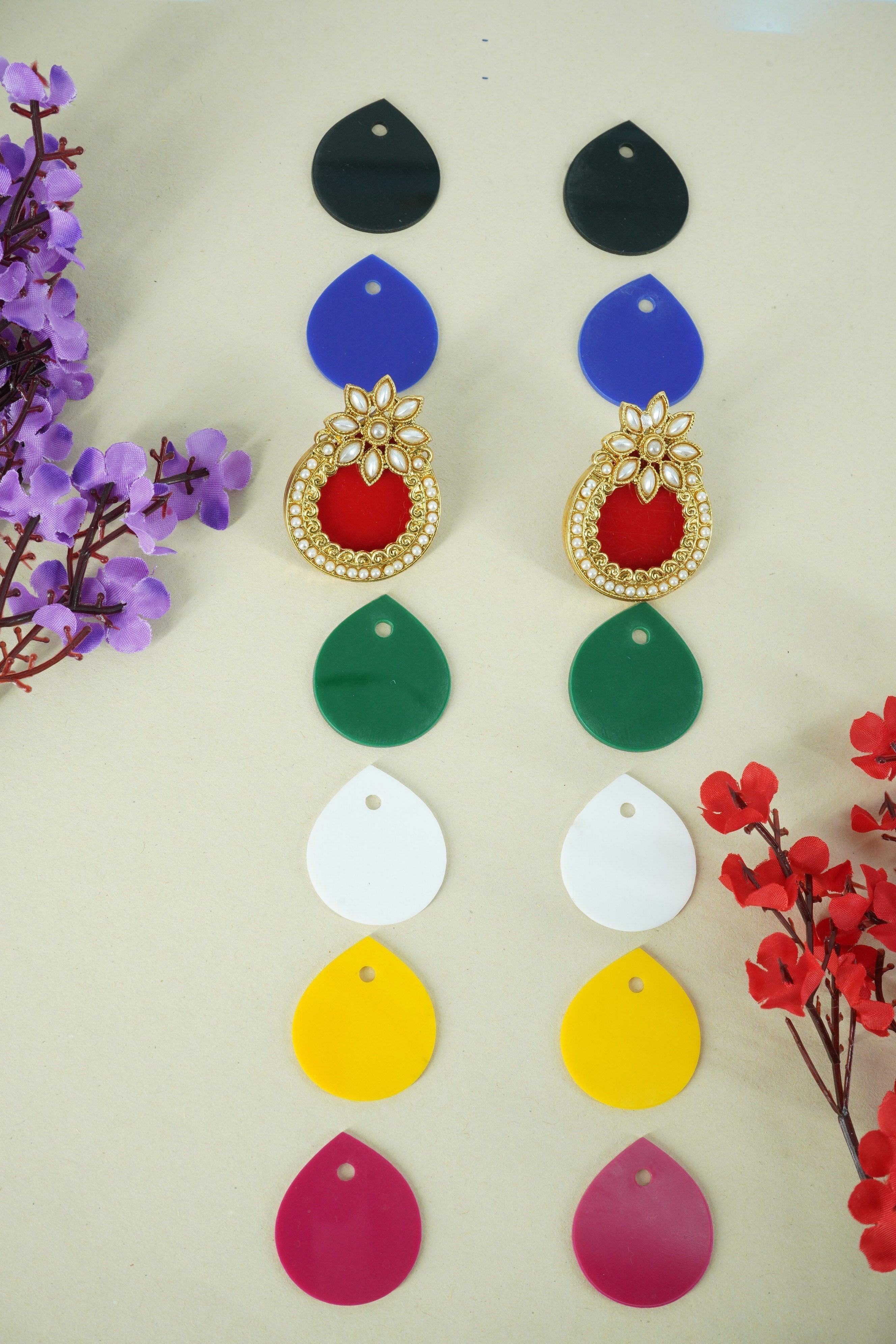 Fancy Pearl Stone Studded Jhumka earrings