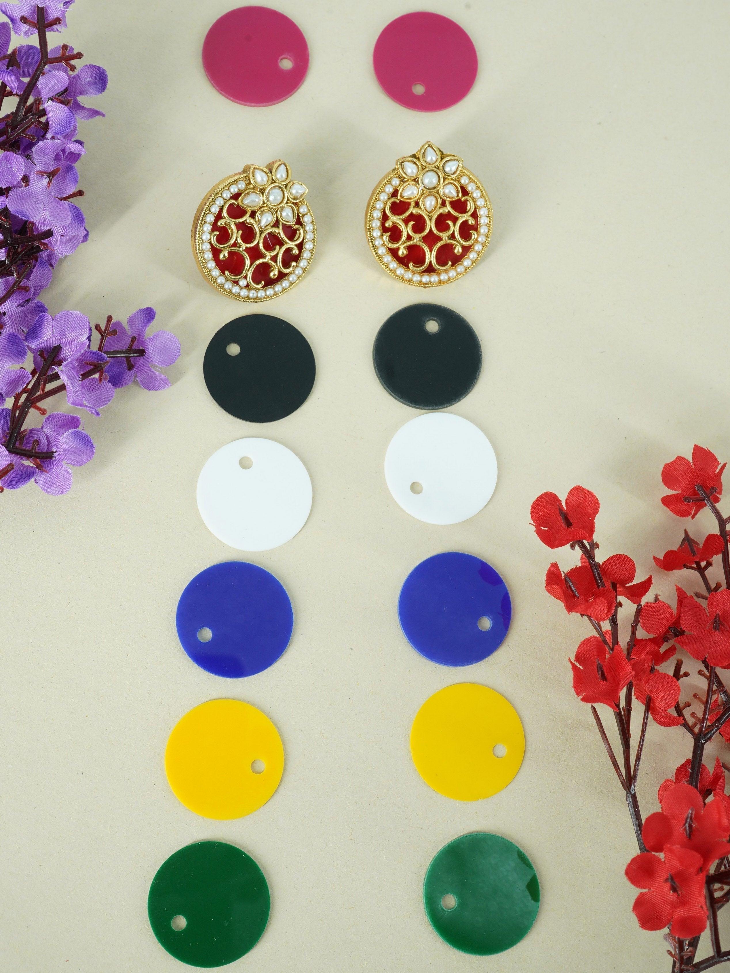 Fancy Pearl Stone Studded Jhumka earrings