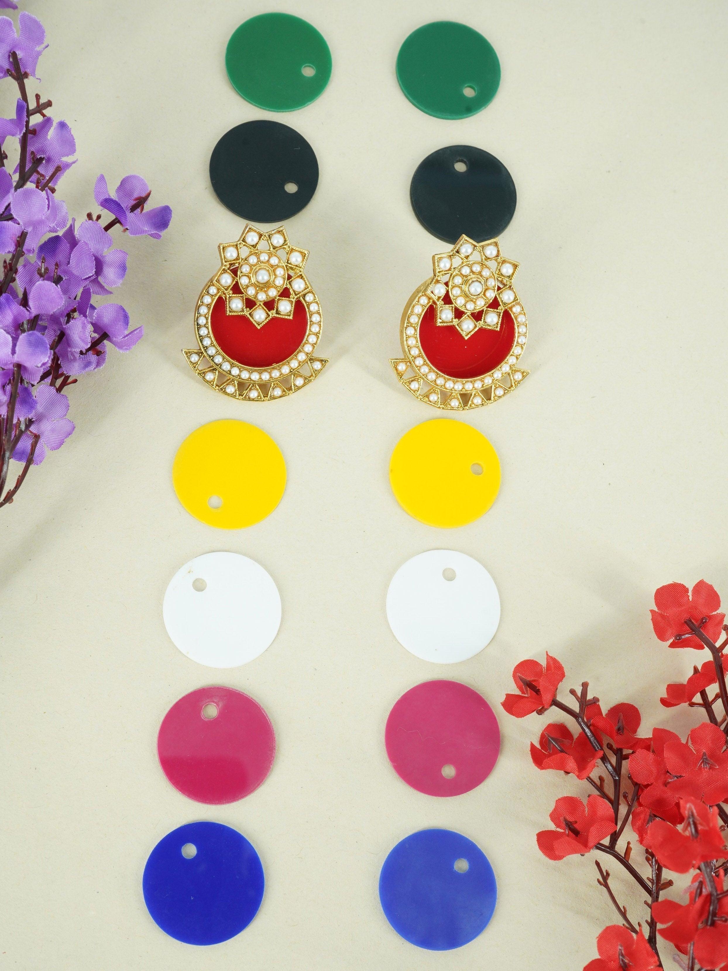 Fancy Pearl Stone Studded Jhumka earrings