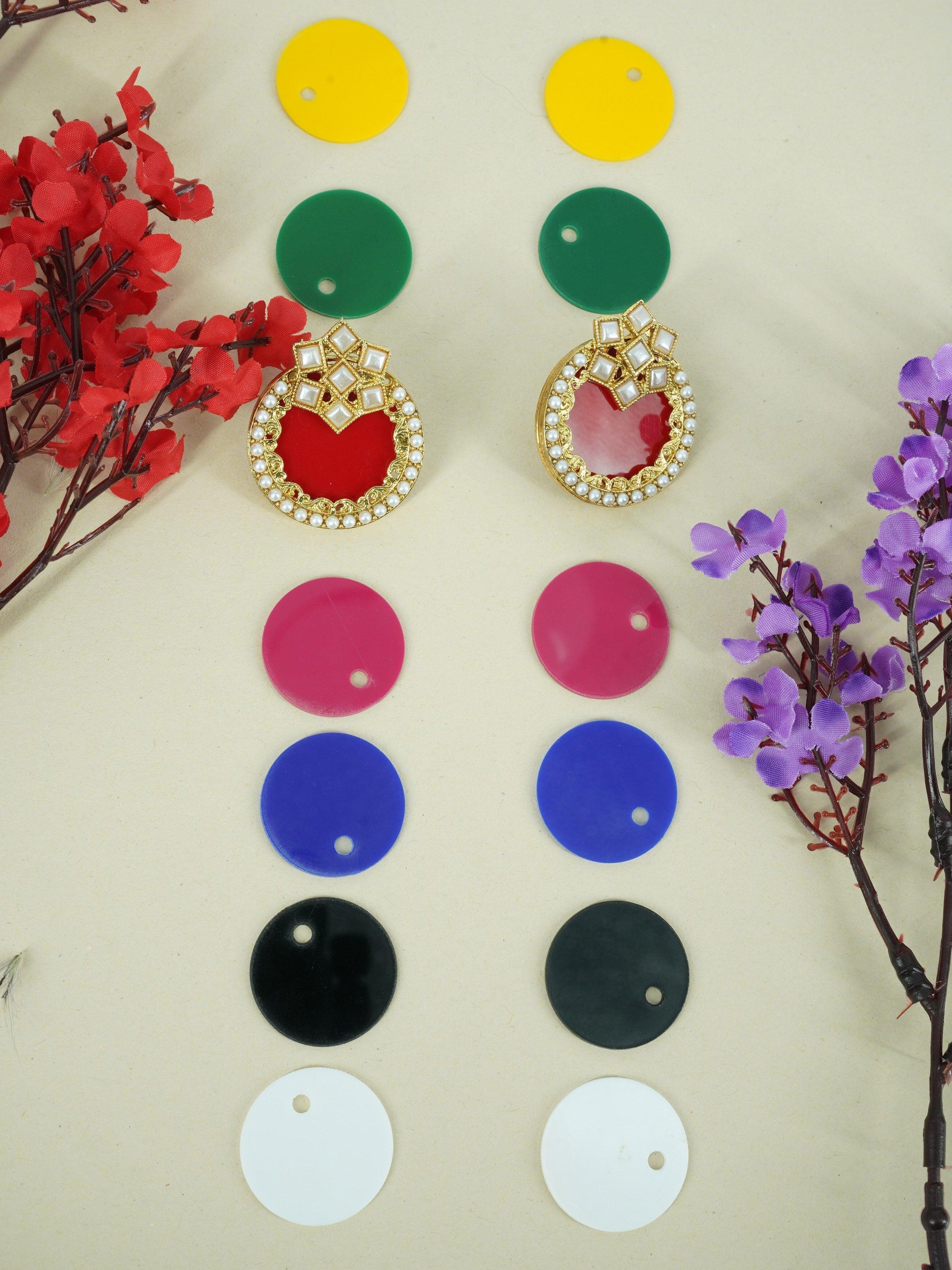 Fancy Pearl Stone Studded Jhumka earrings