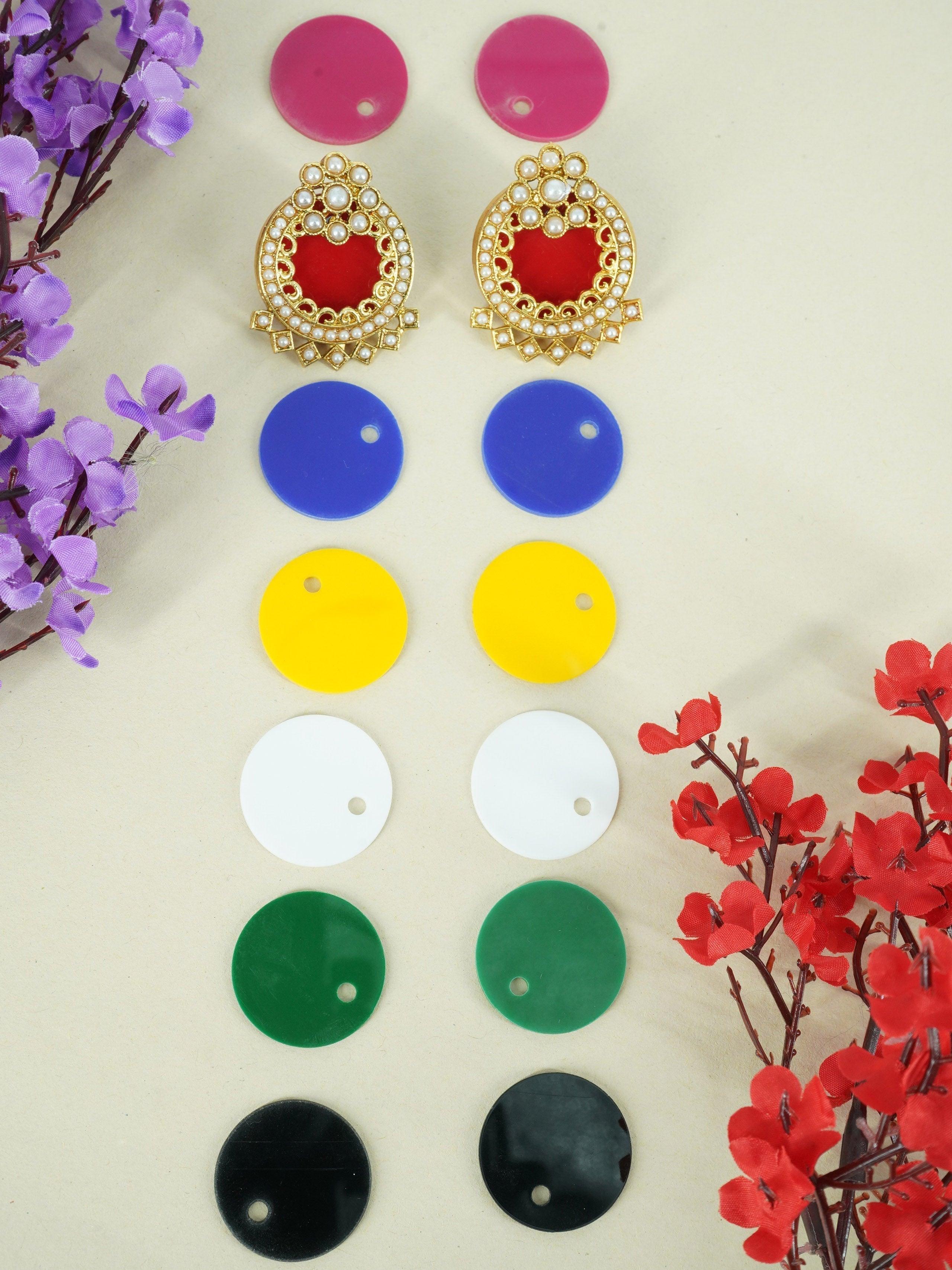 Fancy Pearl Stone Studded Jhumka earrings