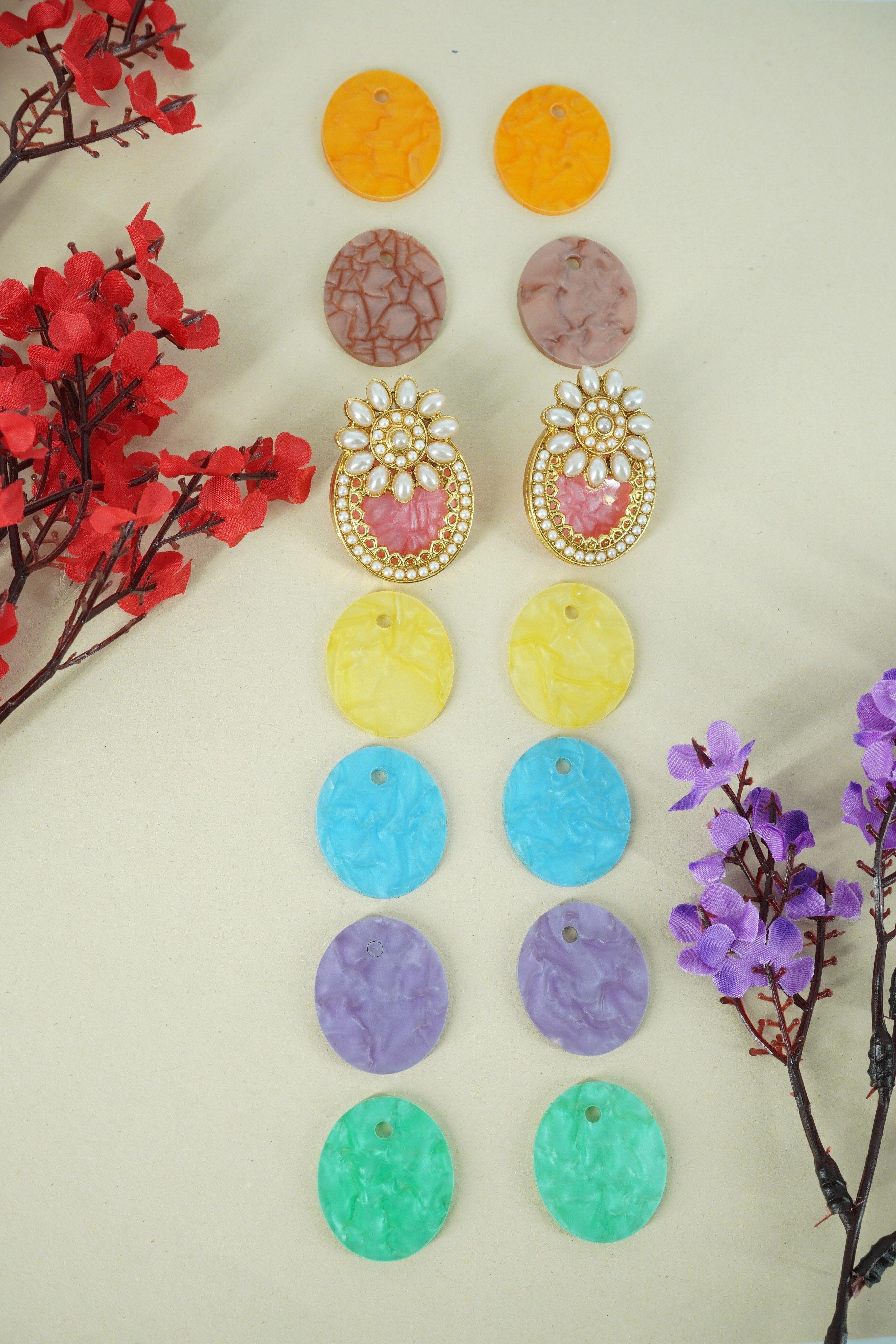 Fancy Pearl Stone Studded Jhumka earrings