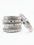 Fancy Silver plated Set of 12 Bangles - Griiham