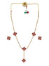 Floral motif Elegant Premeium Gold Finish Designer Multicolor stones Necklace Set - Griiham