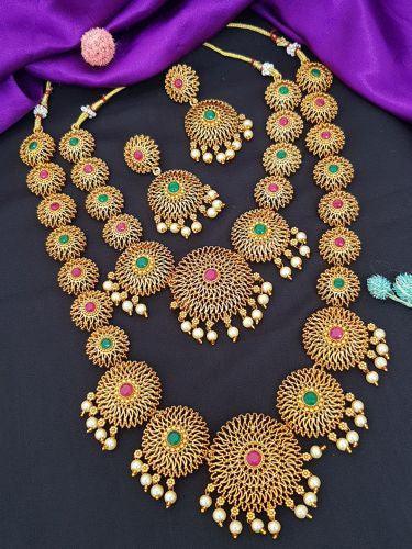 Floral pattern Multicolor Necklace set combo 6465N