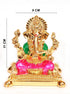 Ganesha Gold Plated charaspat Marble idol 11cm Height - Griiham