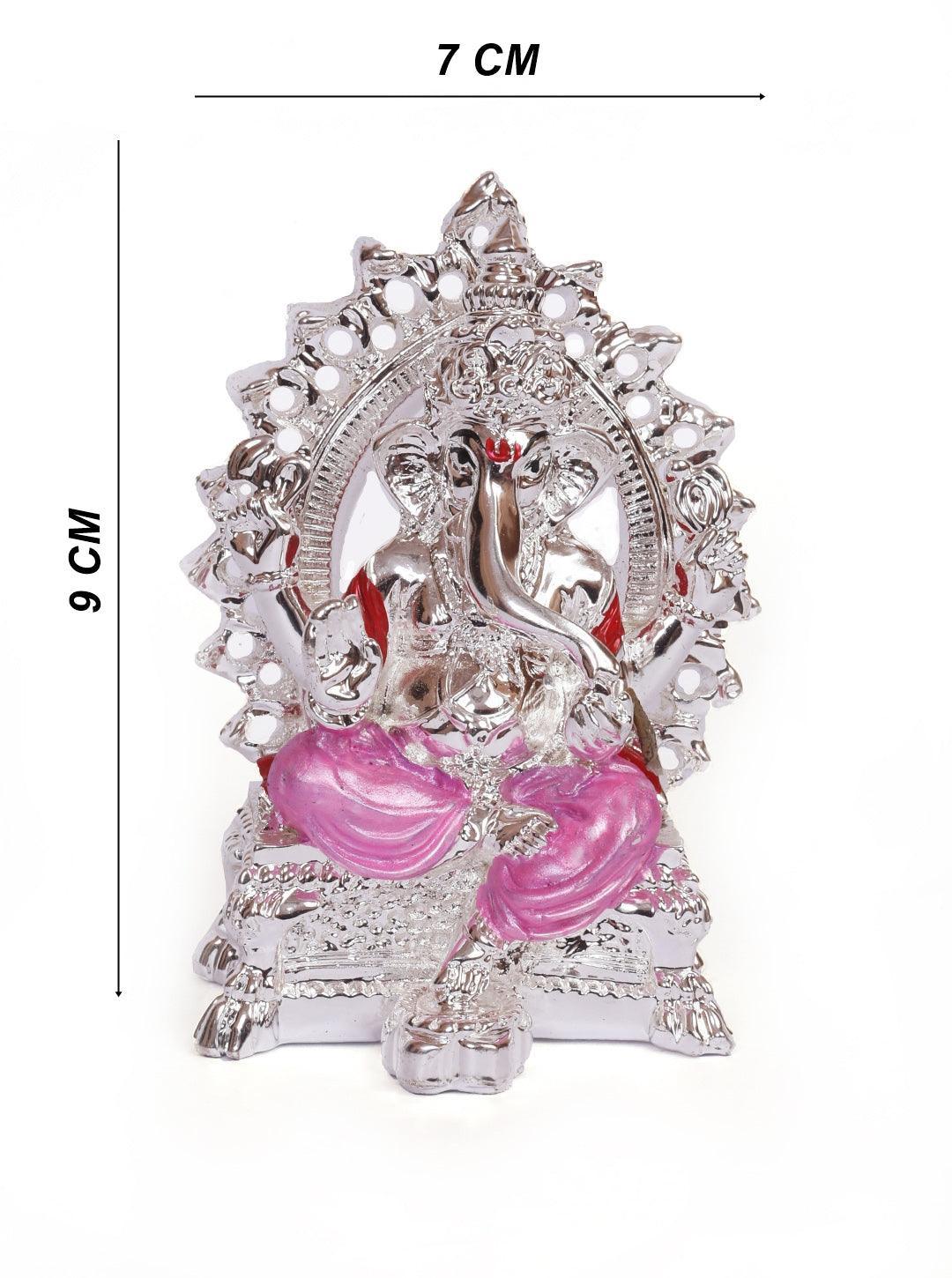 Ganesha Silver Plated Marble idol 9 cm Height - Griiham