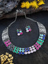 German Silver Plated oxidised Multicolor Necklace set - Griiham