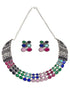 German Silver Plated oxidised Multicolor Necklace set - Griiham