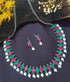 German Silver Plated oxidised multicolor stone Necklace set