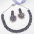 German silver Oxidised Necklace Set 12411N - Griiham