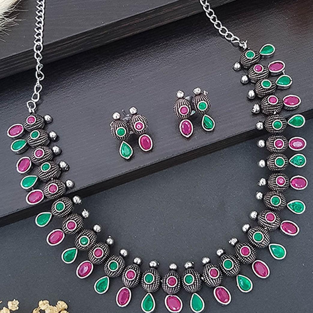 German silver Oxidised Necklace Set