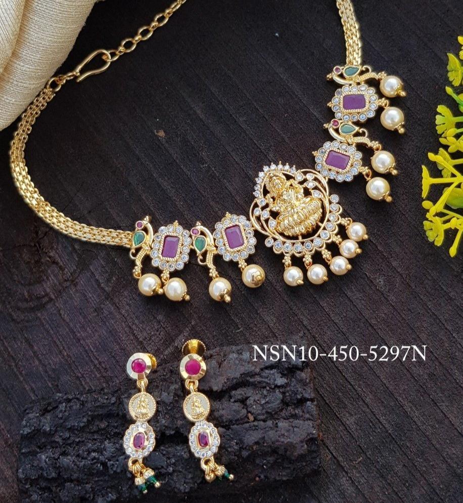 Gold Finish Best seller Short Laxmi Choker Se