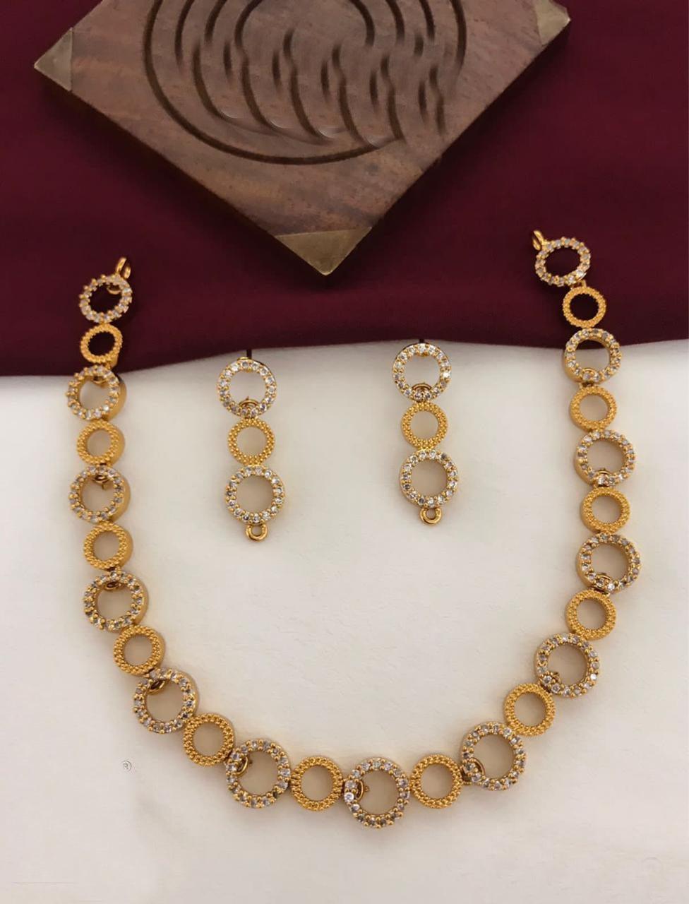 Gold Finish Designer Necklace Set