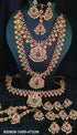 Gold Finish Discounted Multi Colour stone studded Full Bridal Set Combo 4733N