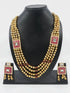 Gold Finish Multicolor Stones 4Layer Rani Long Hara Set - Griiham