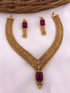 Gold Finish Multicolor simple Necklace set 9710N - Griiham