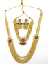 Gold Finish Necklace Combo Set with Artificial Stones 10350N - Griiham