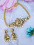 Gold Finish choker peacock pattern necklace set - Griiham