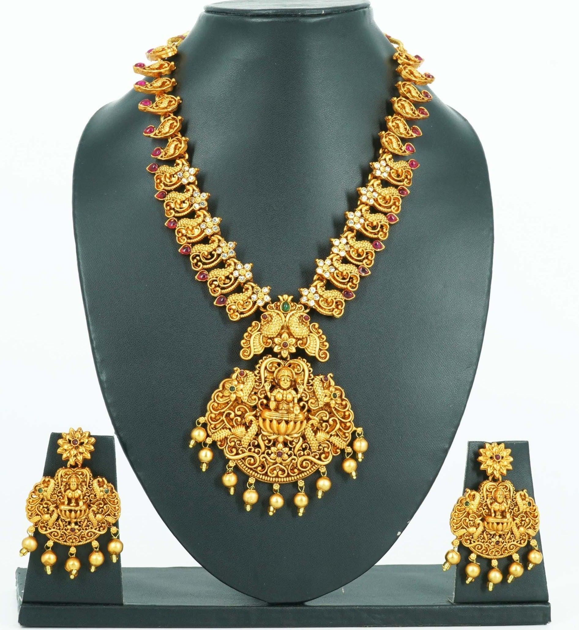 Gold Finish short necklace set 12012N - Griiham