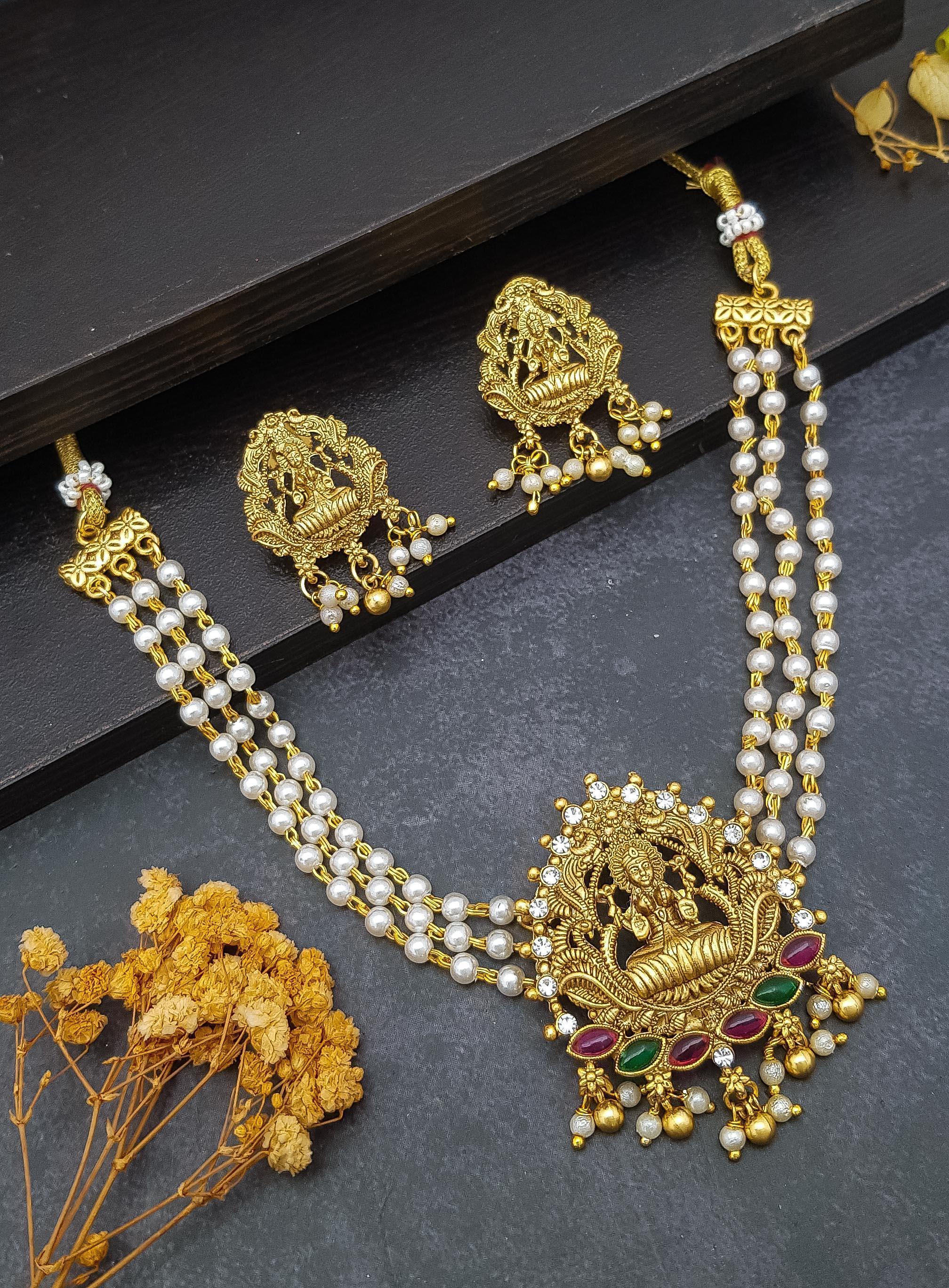 Gold Plated AD Necklace Set