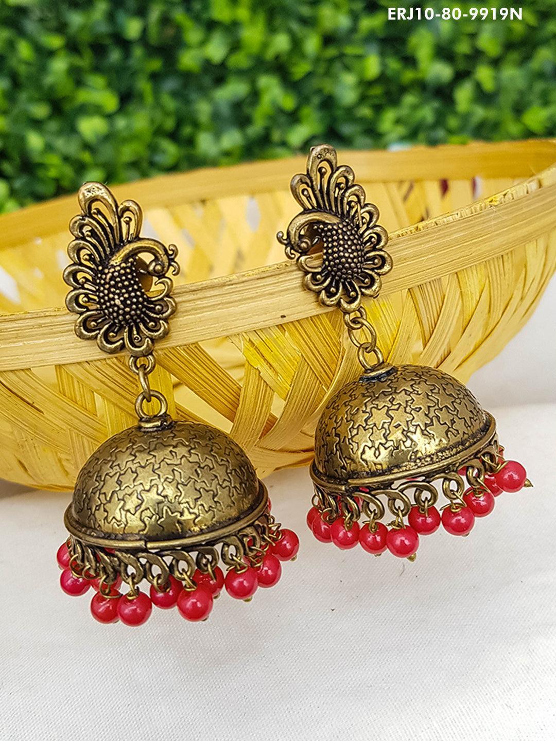 Gold Plated AD Studded earrings / Jumkis 9919N - Griiham