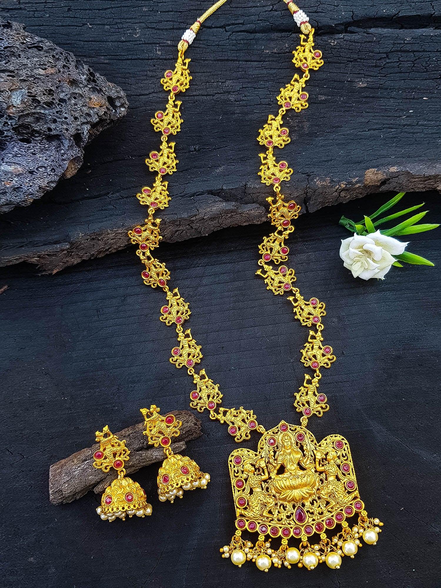 Gold Plated Best Seller Lakshmi Long Necklace SetNecklace set - Griiham
