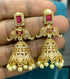 Gold Plated CZ Jhumki earrings