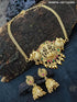 Gold Plated Choker Necklace Set with Gold plated Flat chain - Griiham