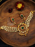 Gold Plated Choker Necklace Set with pearls and Multi colour stones 12364N - Griiham