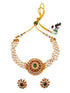 Gold Plated Choker Necklace set with Pearl Mal - Griiham