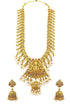 Gold Plated Classic Bridal Long Necklace Set Haram - Griiham