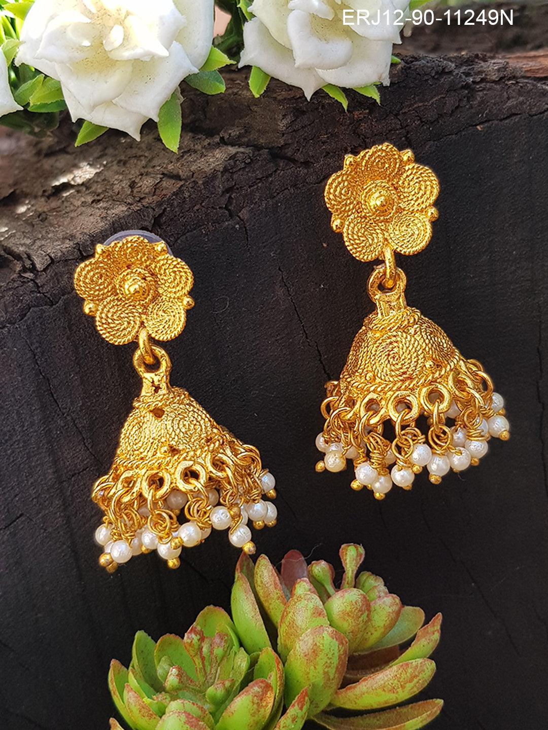 Gold Plated Classic design Jhumka / earrings 11249N - Griiham