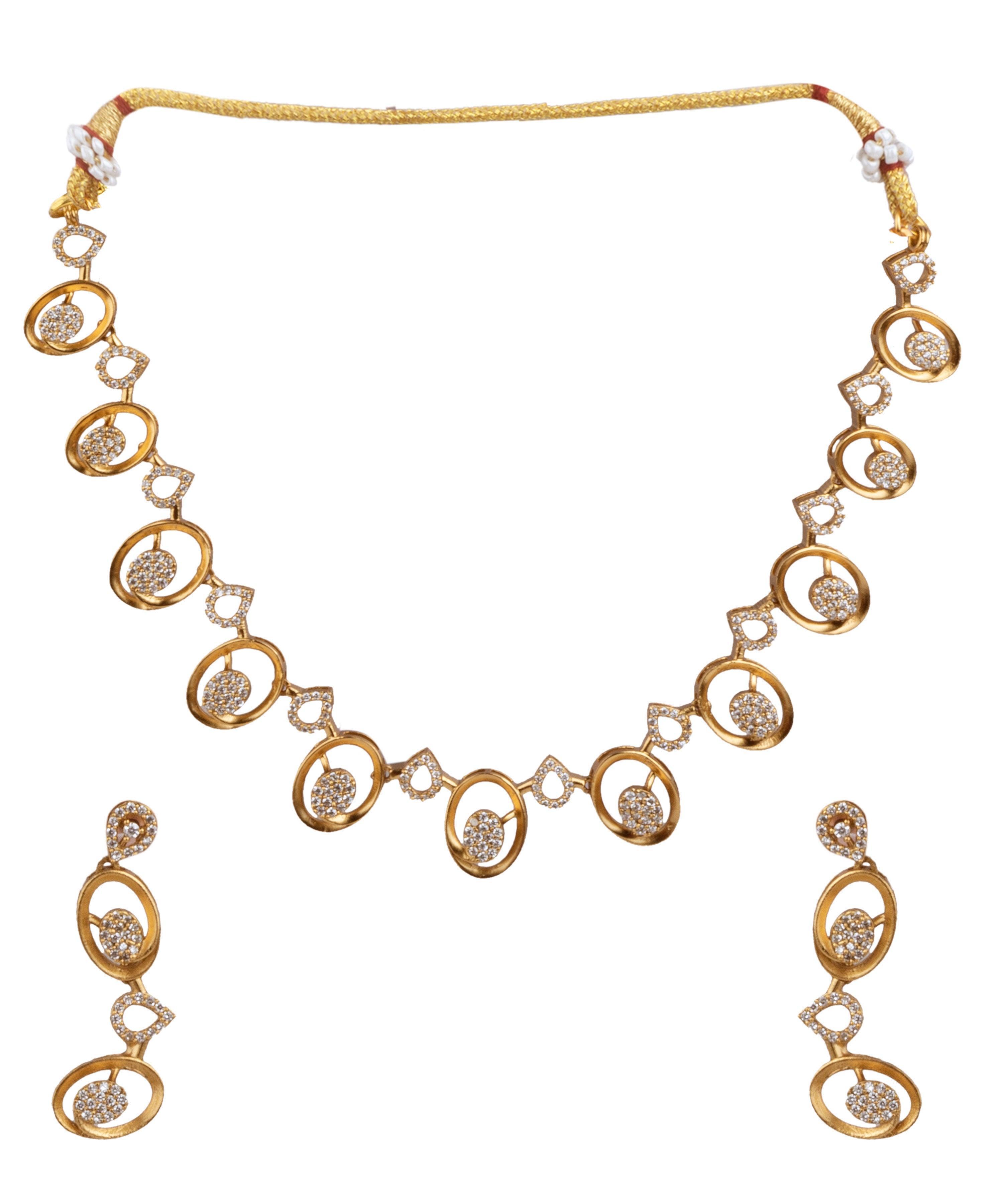 Gold Plated Cute CZ Necklace Set - Griiham