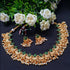 Gold Plated Cute short Necklace set with pearl drops 8155N-Necklace Set-Griiham-Griiham