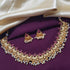 Gold Plated Cute short Necklace set with pearl drops 8155N - Griiham