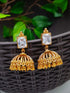 Gold Plated Cz Studded Jhumka Earrings - Griiham