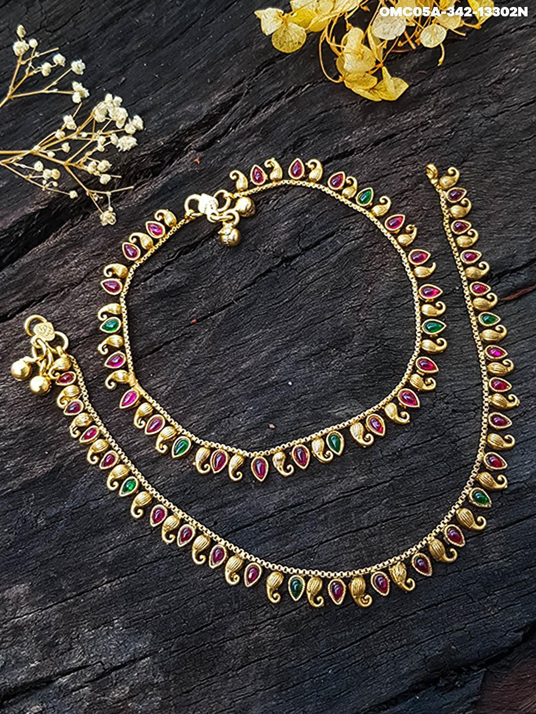 Gold Plated Delicate Designer Anklet Payal