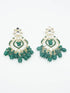 Gold Plated Designer Green beads with kundans hangings Earring / Jhumka 9444N - Griiham