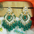 Gold Plated Designer Green beads with kundans hangings Earring / Jhumka 9444N - Griiham