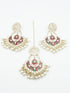 Gold Plated Designer Kundan with mirror stone studded Earring / Jhumka with Tikka 9441N - Griiham