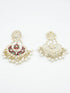 Gold Plated Designer Kundan with mirror stone studded Earring / Jhumka with Tikka 9441N - Griiham