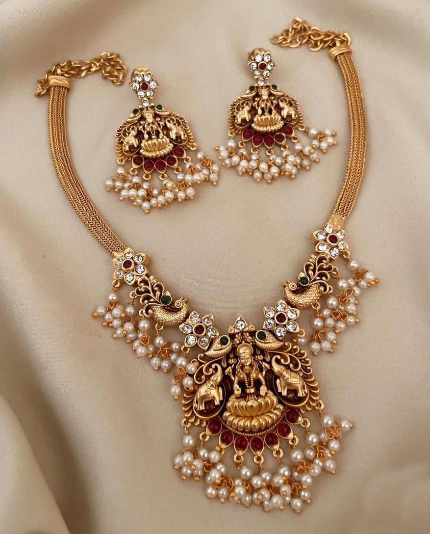 Gold Plated Designer Necklace Set with diff - Griiham