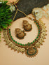 Gold Plated Designer Necklace With Laxmi with diff Colours 8867N - Griiham